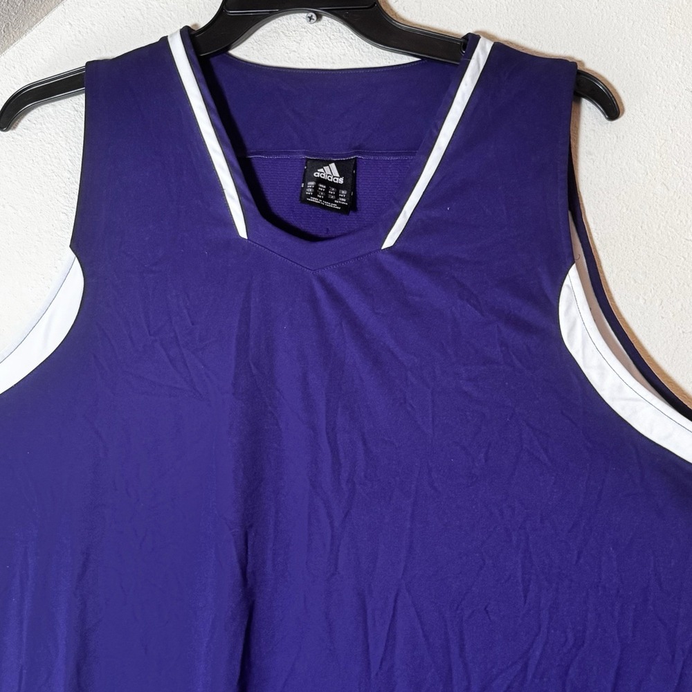 Adidas Basketball Jersey Mens‎ 3XT Purple White Vintage Player ID Tank Top